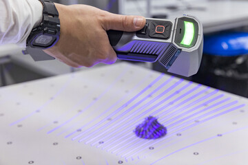 Russia. Saint-Petersburg. The process of 3D scanning of the product.