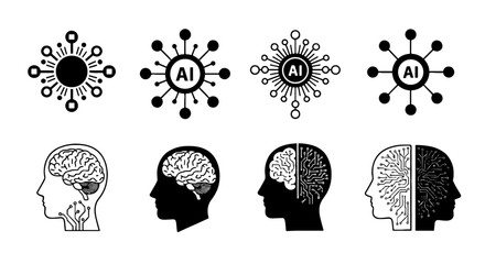 Artificial Intelligence Conceptualization: Illustrating Neural Networks & Brain-Computer Interfaces for Advanced Technology Solutions, Machine Learning Development, Modern Innovation in Science & Tech