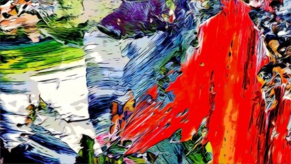 Abstract art background . Hand painting artwork on canvas .