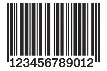 Barcode product identification vector illustration with clean black bars and numbers, ideal for retail scanning interfaces, store price stickers, and modern sale concept visuals.