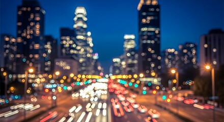 Bokeh city lights at night