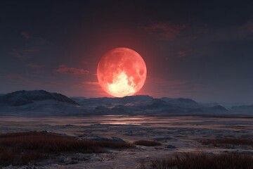 full moon in the desert