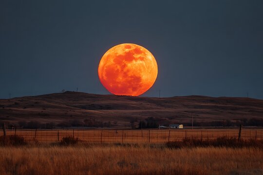 full moon in the desert