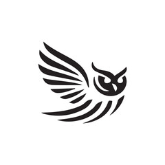 minimalist owl logo on a white background