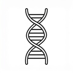 Simple Genetic Helix Line Art Symbol