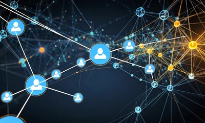 Dynamic social network connections in a digital web sequence - Powered by Adobe