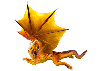 Fototapeta premium 3D Rendering Fairy Tale Dragon on White