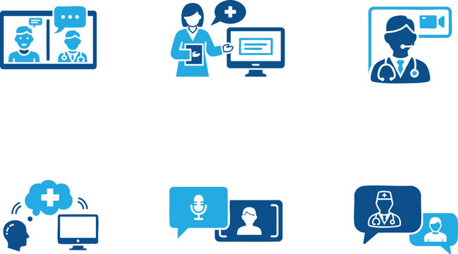 Telemedicine Icon for Online Healthcare Services