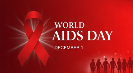 World aids day december 1 red ribbon awareness graphic design