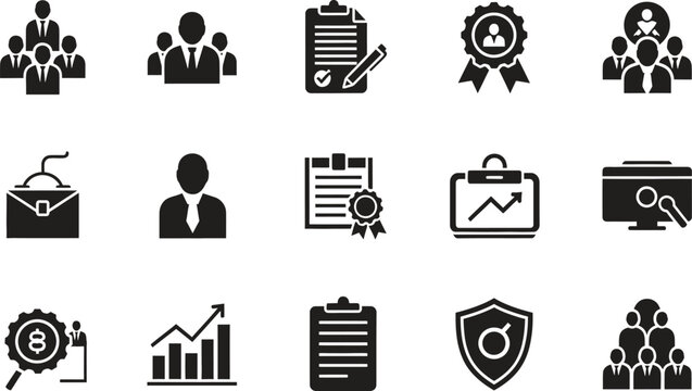 Business icons vector set concept for web design and presentation graphics