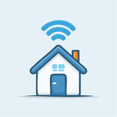 Stay Connected at Home A Modern Smart Home Icon Representing Seamless Wireless Connectivity