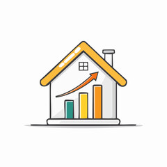 Real Estate Growth Chart Property Value Increase Illustration