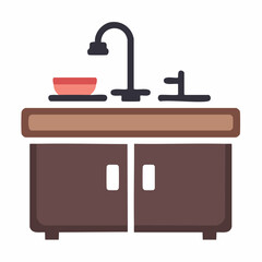 Kitchen Sink Icon Modern Design for Home and Interior Projects
