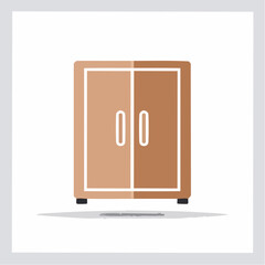 Flat Vector Illustration of a Two-Door Cabinet for Home Decor