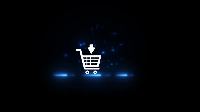 Smartphones with online shopping concepts, marketplace websites with the virtual interface of online Shopping cart part of the network, Motion graphics of shopping cary car icon symbo