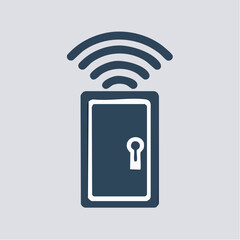 Smart Home Door Icon Secure Wireless Access and Automation System