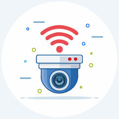 Wireless Security Camera Icon for Modern Surveillance Systems and Smart Home Security
