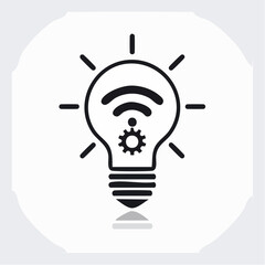 Smart Idea A lightbulb icon embodying innovation, connectivity, and technological ingenuity