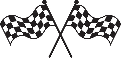 Double crossed checkered racing flag vector illustration for car race. sport racing flag NASCAR racing flag