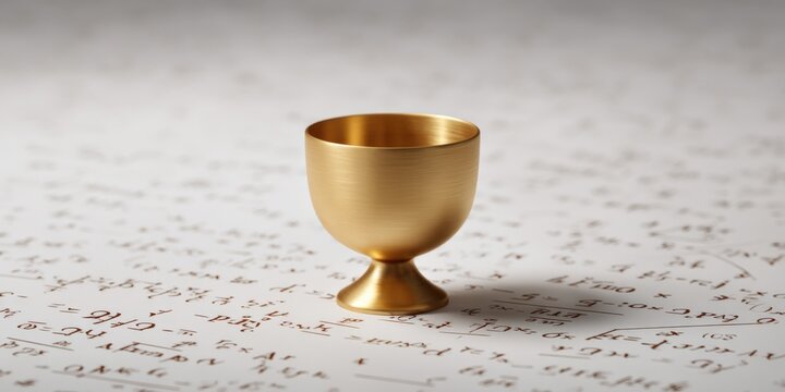 Golden goblet on mathematical formula surface - Powered by Adobe
