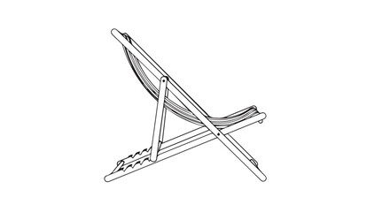 Sketch of a reclining deck chair with simple lines and a fabric seat on a white background.