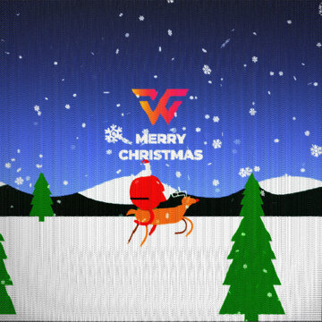 Square Cozy Christmas Knit Loop Logo Reveal &ndash; Santa and Reindeer Holiday Greeting Animation