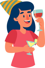 Fototapeta premium Woman Holding Fruit Punch for New Year's Party