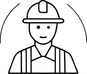 Engineer or Construction Worker Smiling, Wearing Hard Hat and Overalls, Black and White
