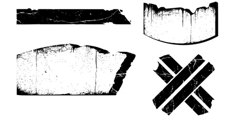 Brutalist Typography Underline Shapes Vector Design Set