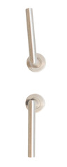 Two silver door grips or handles isolated on white background with clipping path
