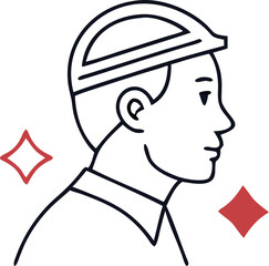 Worker icon set with different styles. Editable stroke and pixel perfect.