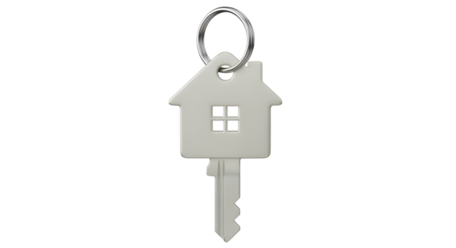 White House Shaped Key with Ring home real estate