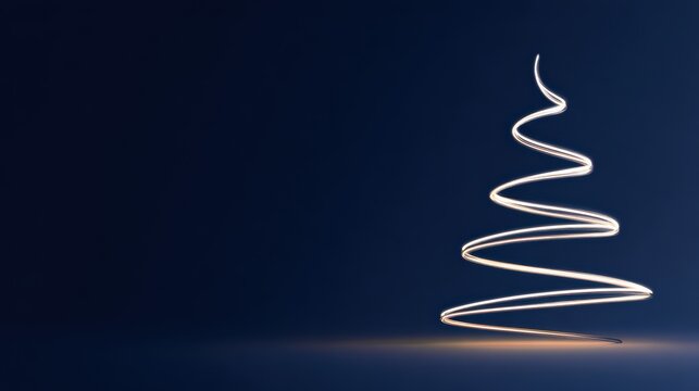 Abstract Christmas tree illustration on a dark blue background