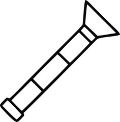 Flashlight outline icon vector