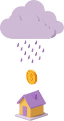 InsurTech's Cloudy Future: Raindrops Falling on a House