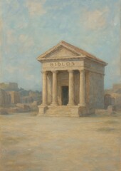 Fototapeta premium Ancient temple in serene landscape.
