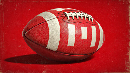 Classic sports equipment captured in a studio setting. The vibrant red and white ball showcases a retro design and textural details. A nostalgic nod to the game.