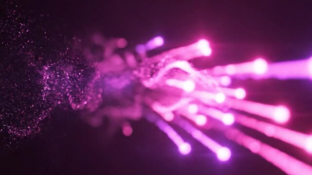 Vibrant pink light streaks dance across a dark backdrop, perfect for adding energy and flair to your project or creating a dynamic abstract scene