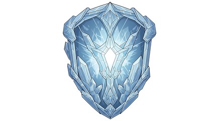Intricate Ice Shield A Detailed Depiction of Protective Crystal Structure.