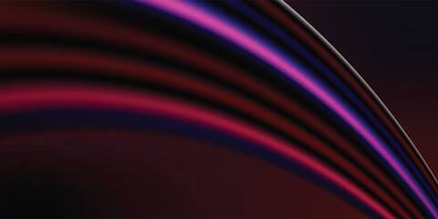 Abstract silk smooth lines on black, multicolored liquid fluid rainbow style waves on black. Vector Illustrations For Wallpaper,