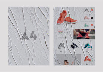 A4 Poster Mockup With Glue Effect