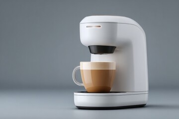 Sleek coffee maker brews rich beverage with modern design and cl