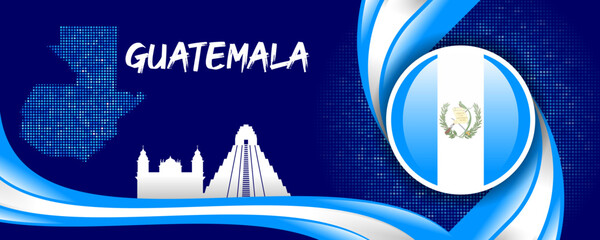 Guatemala National Flag and Country Symbol