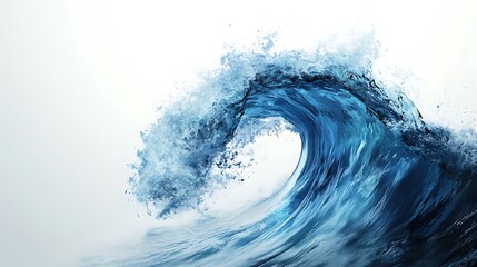 The dynamic aquatic formation of ocean surge creating an energetic waveform