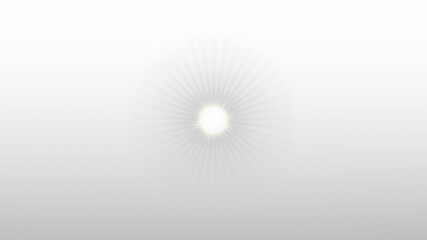 Intense Radial Sunburst Light Effect with Fine Concentric Rays and Bright Center on Transparent Background