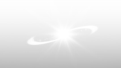Bright White Starburst Light Effect with Radiant Rays and Intense Glow on a Transparent Background