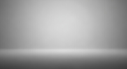 Empty gray studio background with gradient light and reflective surface