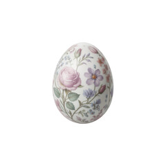 Ornate floral patterned egg isolated on transparent background