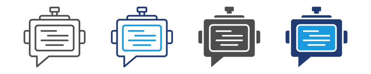 ai chatbot icon set multiple style