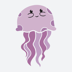 vector illustration of a jellyfish. coloring. cartoon. simple design